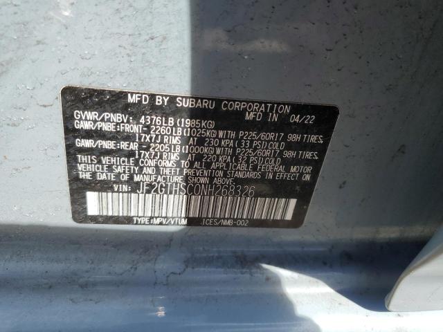 Photo 13 VIN: JF2GTHSC0NH268326 - SUBARU CROSSTREK 