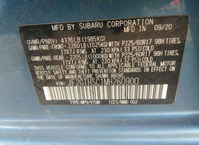 Photo 8 VIN: JF2GTHSC1MH260900 - SUBARU CROSSTREK 