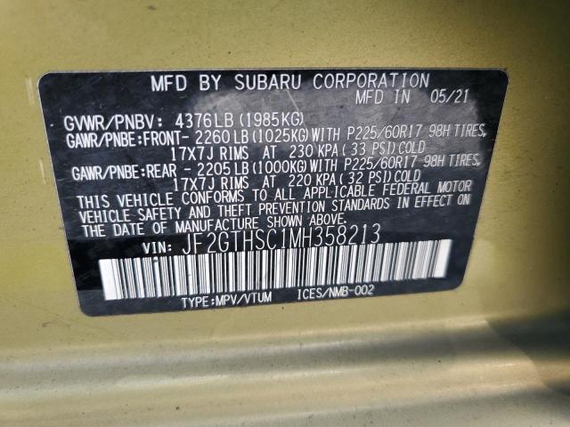 Photo 12 VIN: JF2GTHSC1MH358213 - SUBARU CROSSTREK 