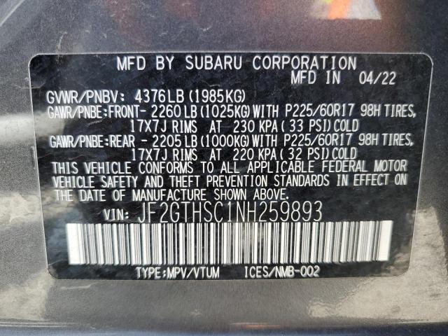 Photo 11 VIN: JF2GTHSC1NH259893 - SUBARU CROSSTREK 