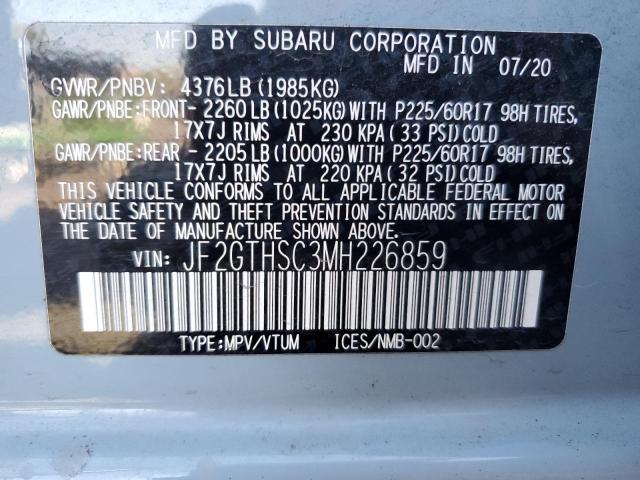 Photo 12 VIN: JF2GTHSC3MH226859 - SUBARU CROSSTREK 