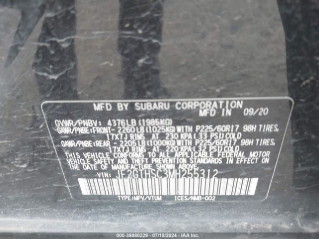 Photo 8 VIN: JF2GTHSC3MH255312 - SUBARU CROSSTREK 