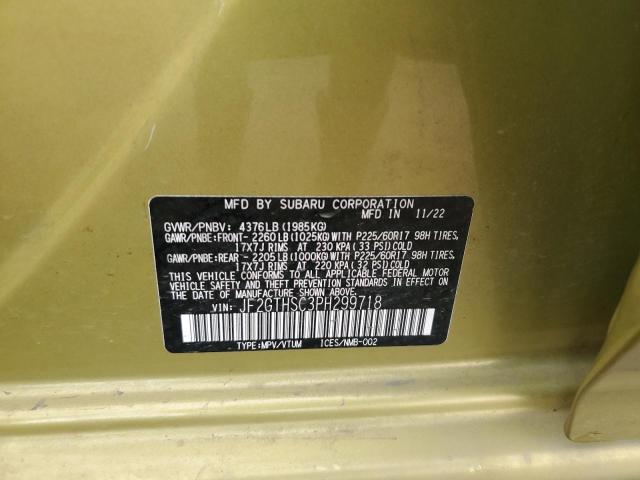 Photo 11 VIN: JF2GTHSC3PH299718 - SUBARU CROSSTREK 