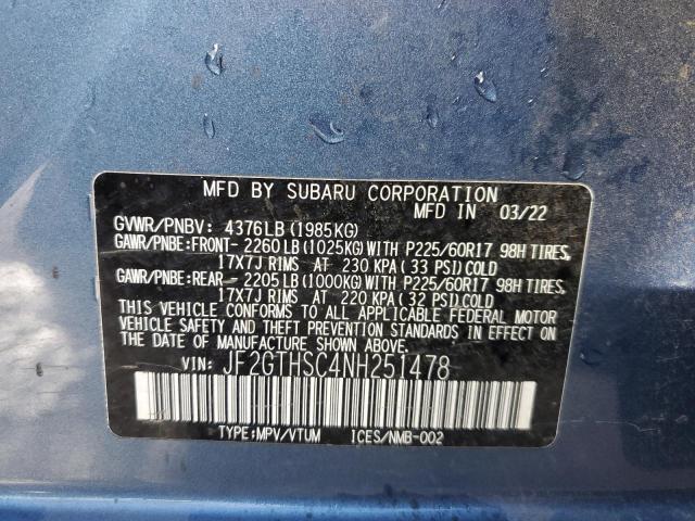 Photo 12 VIN: JF2GTHSC4NH251478 - SUBARU CROSSTREK 