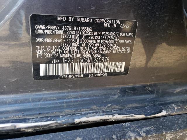 Photo 11 VIN: JF2GTHSC5NH240876 - SUBARU CROSSTREK 