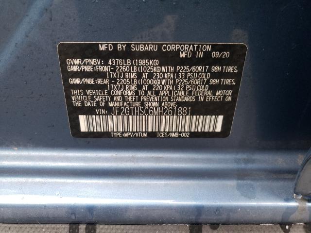 Photo 9 VIN: JF2GTHSC6MH261881 - SUBARU CROSSTREK 