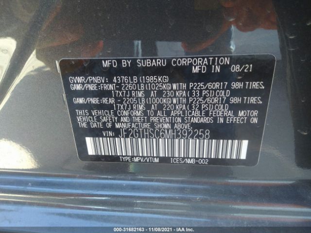 Photo 8 VIN: JF2GTHSC6MH392258 - SUBARU CROSSTREK 