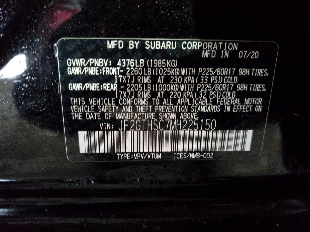 Photo 11 VIN: JF2GTHSC7MH225150 - SUBARU CROSSTREK 