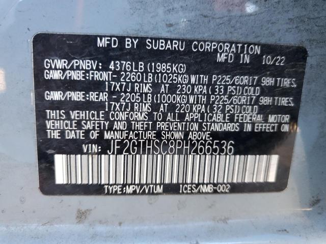 Photo 12 VIN: JF2GTHSC8PH266536 - SUBARU CROSSTREK 