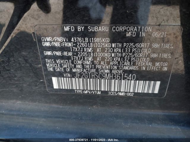 Photo 8 VIN: JF2GTHSC9MH361540 - SUBARU CROSSTREK 