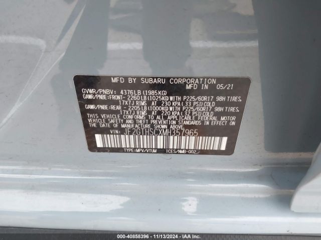 Photo 8 VIN: JF2GTHSCXMH357965 - SUBARU CROSSTREK 