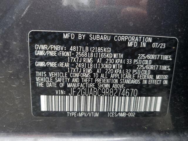 Photo 12 VIN: JF2GUABC9R8274670 - SUBARU CROSSTREK 