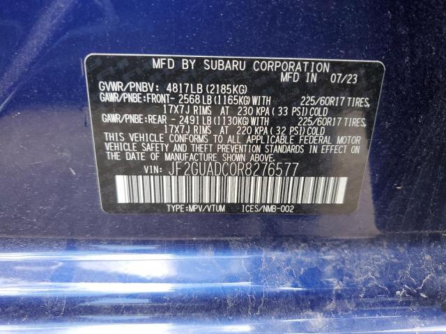 Photo 12 VIN: JF2GUADC0R8276577 - SUBARU CROSSTREK 