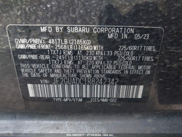 Photo 8 VIN: JF2GUADC1R8242342 - SUBARU CROSSTREK 