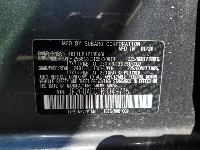 Photo 11 VIN: JF2GUADC1RH349715 - SUBARU CROSSTREK 