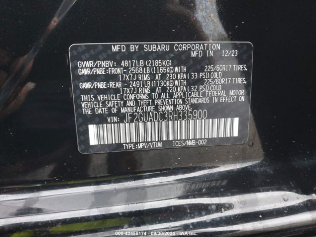 Photo 8 VIN: JF2GUADC3RH335900 - SUBARU CROSSTREK 