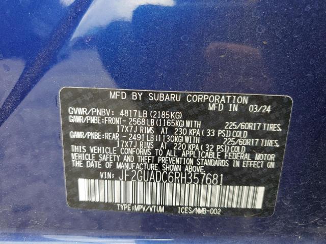 Photo 11 VIN: JF2GUADC6RH357681 - SUBARU CROSSTREK 