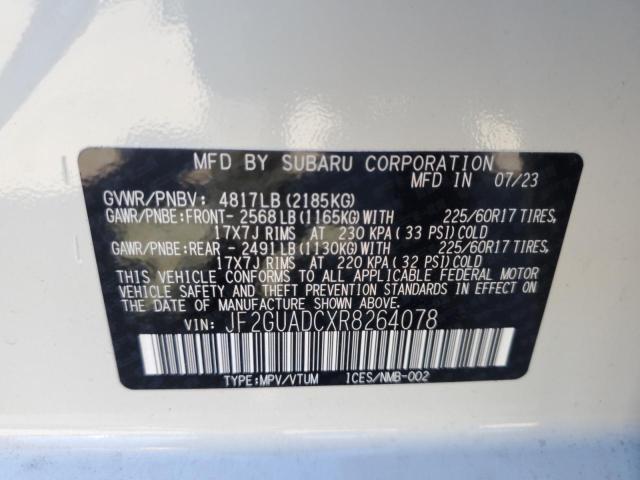 Photo 11 VIN: JF2GUADCXR8264078 - SUBARU CROSSTREK 