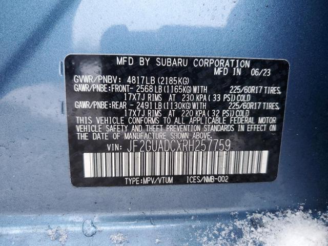 Photo 12 VIN: JF2GUADCXRH257759 - SUBARU CROSSTREK 