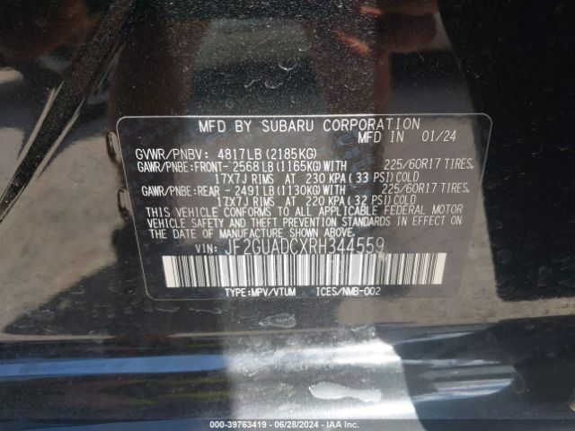 Photo 8 VIN: JF2GUADCXRH344559 - SUBARU CROSSTREK 