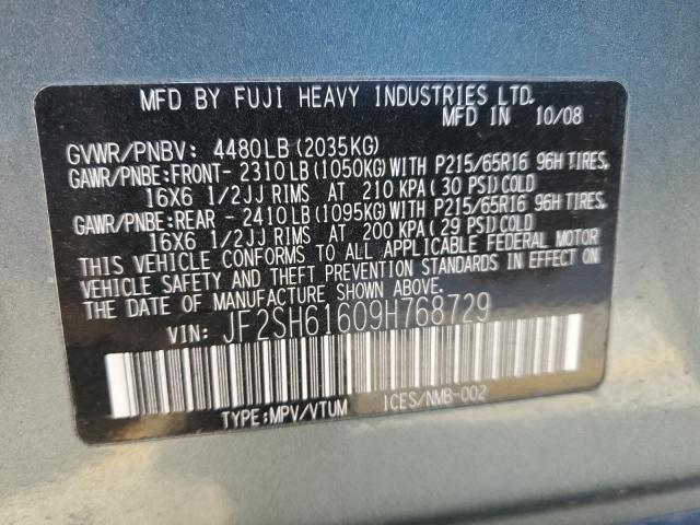 Photo 11 VIN: JF2SH61609H768729 - SUBARU FORESTER 