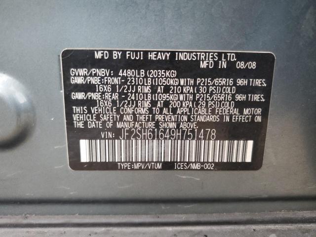 Photo 13 VIN: JF2SH61649H751478 - SUBARU FORESTER 