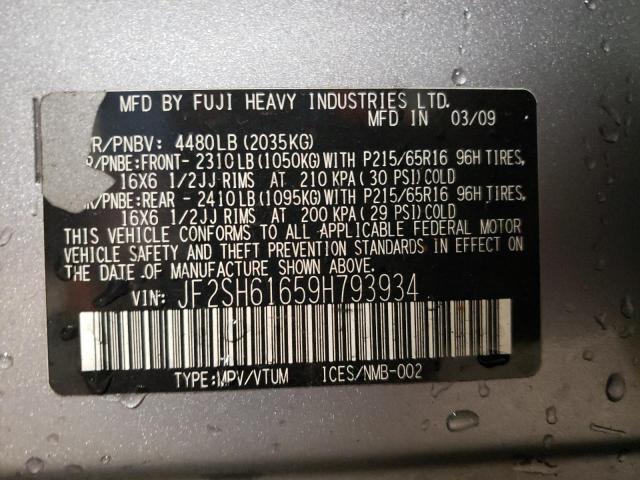 Photo 13 VIN: JF2SH61659H793934 - SUBARU FORESTER 