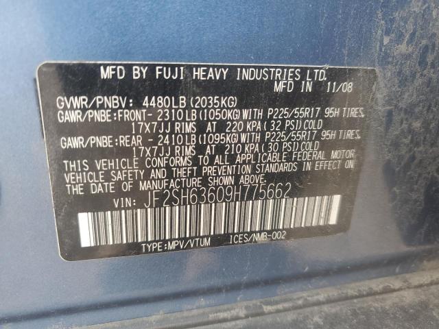 Photo 11 VIN: JF2SH63609H775662 - SUBARU FORESTER 2 