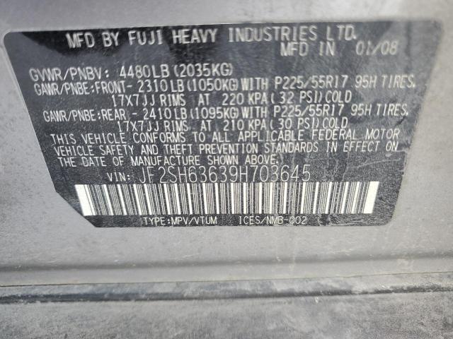 Photo 12 VIN: JF2SH63639H703645 - SUBARU FORESTER 