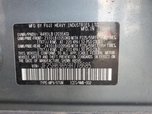 Photo 12 VIN: JF2SH63659H778685 - SUBARU FORESTER 2 