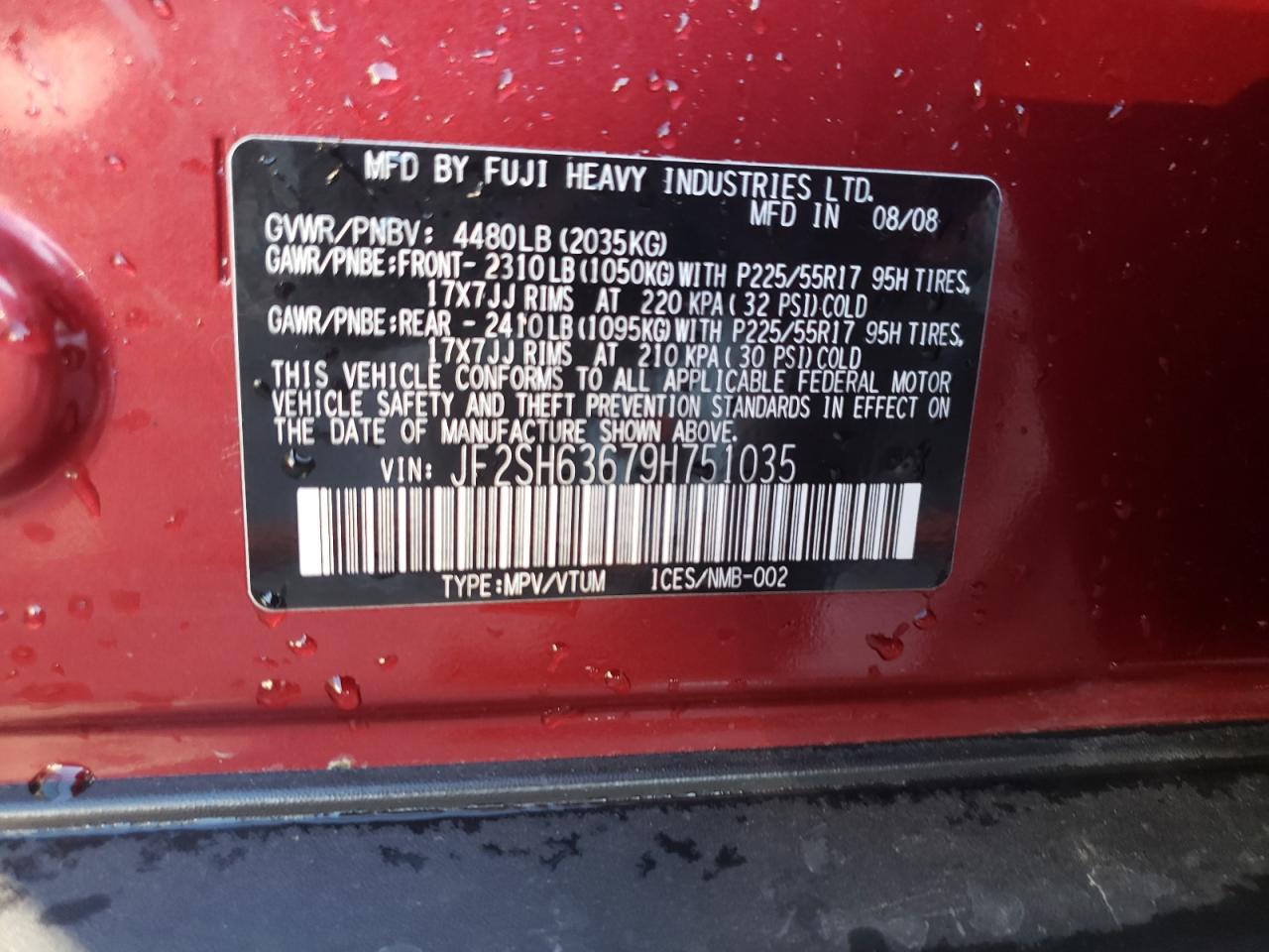 Photo 12 VIN: JF2SH63679H751035 - SUBARU FORESTER 