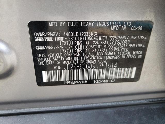 Photo 12 VIN: JF2SH63689H751514 - SUBARU FORESTER 