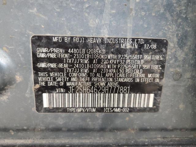 Photo 11 VIN: JF2SH64629H777881 - SUBARU FORESTER 