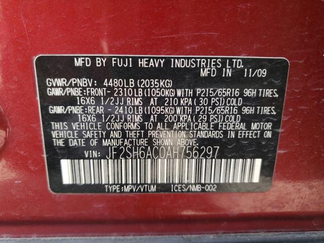 Photo 9 VIN: JF2SH6AC0AH756297 - SUBARU FORESTER 2 