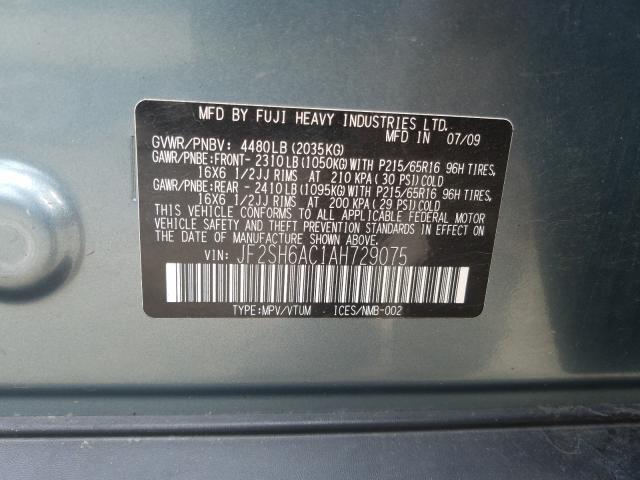 Photo 9 VIN: JF2SH6AC1AH729075 - SUBARU FORESTER 2 