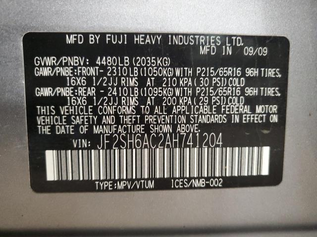 Photo 12 VIN: JF2SH6AC2AH741204 - SUBARU FORESTER 2 