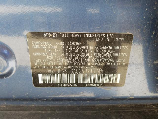 Photo 9 VIN: JF2SH6AC2AH745348 - SUBARU FORESTER 2 