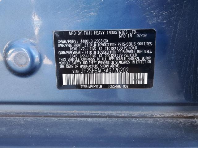 Photo 12 VIN: JF2SH6AC3AG726202 - SUBARU FORESTER 2 