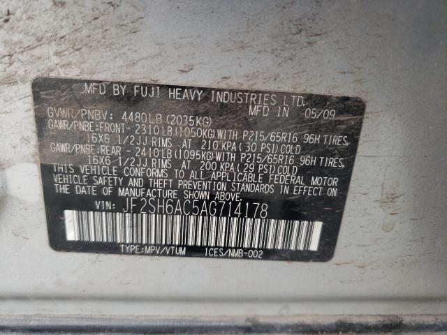 Photo 9 VIN: JF2SH6AC5AG714178 - SUBARU FORESTER 2 