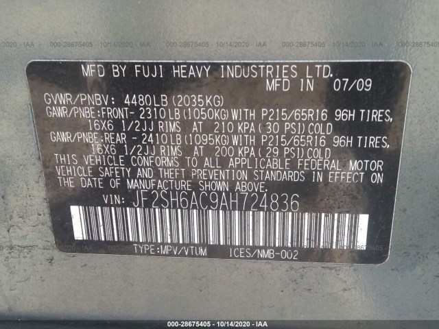 Photo 8 VIN: JF2SH6AC9AH724836 - SUBARU FORESTER 