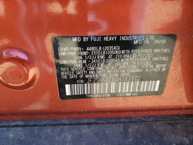 Photo 9 VIN: JF2SH6ACXAH742312 - SUBARU FORESTER 2 