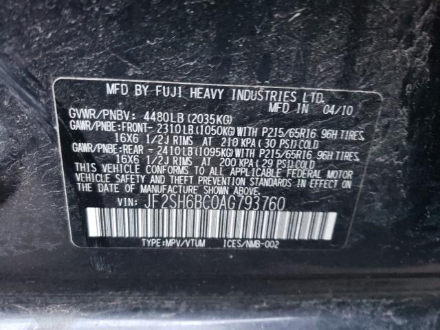 Photo 9 VIN: JF2SH6BC0AG793760 - SUBARU FORESTER X 