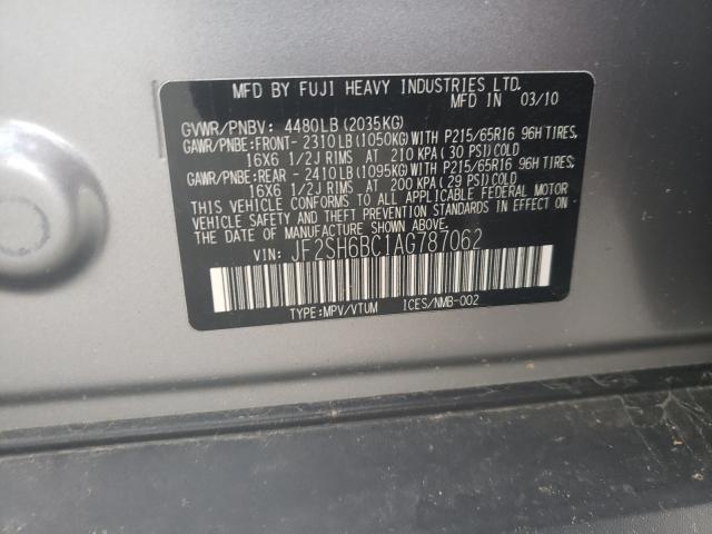 Photo 9 VIN: JF2SH6BC1AG787062 - SUBARU FORESTER X 