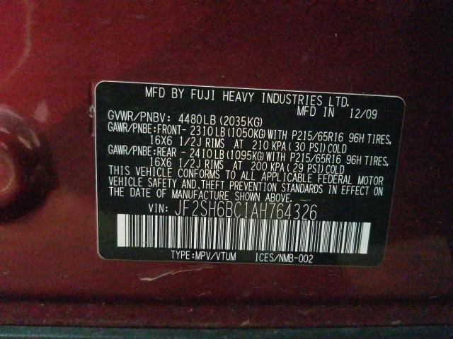 Photo 9 VIN: JF2SH6BC1AH764326 - SUBARU FORESTER X 