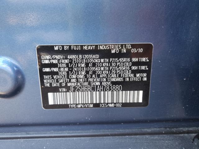 Photo 9 VIN: JF2SH6BC1AH783880 - SUBARU FORESTER X 