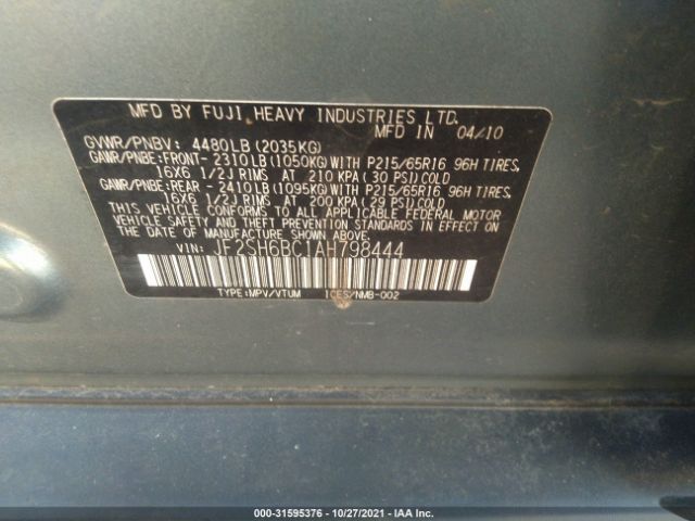 Photo 8 VIN: JF2SH6BC1AH798444 - SUBARU FORESTER 