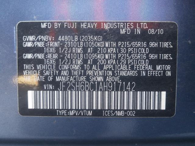 Photo 9 VIN: JF2SH6BC1AH917142 - SUBARU FORESTER X 