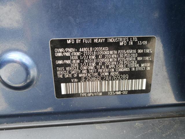 Photo 12 VIN: JF2SH6BC2AH769289 - SUBARU FORESTER X 