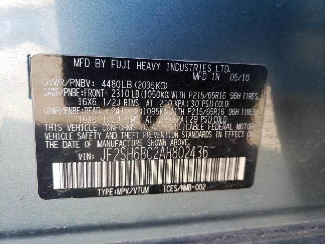 Photo 12 VIN: JF2SH6BC2AH802436 - SUBARU FORESTER X 