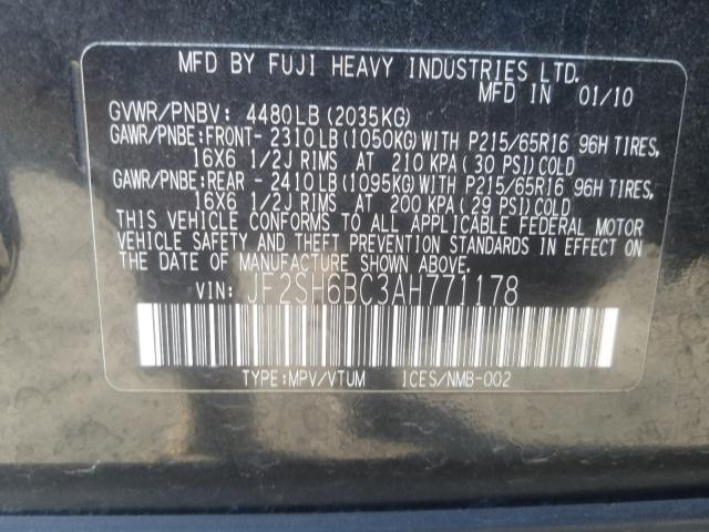 Photo 9 VIN: JF2SH6BC3AH771178 - SUBARU FORESTER X 